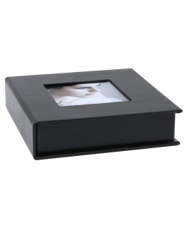 USB en foto opbergbox, zwart, lederimitatie S66DJ3 