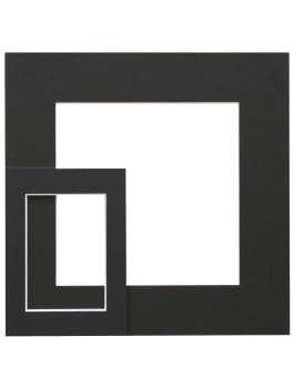 Passe-partout zwart karton met witte uitsnit